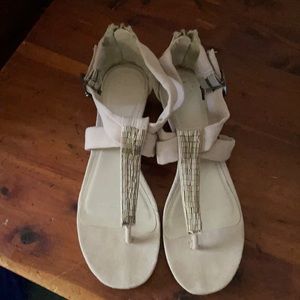 Ladies beige suede sandals